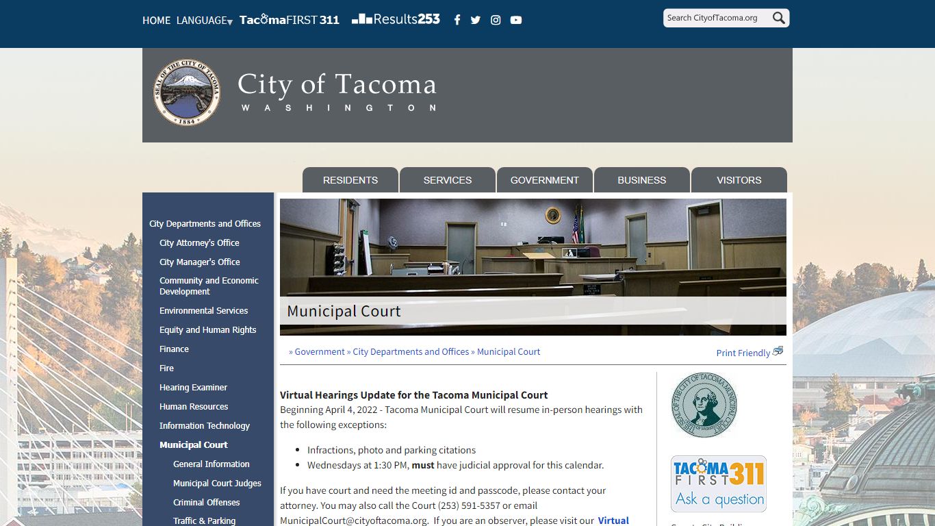 Municipal Court - City of Tacoma